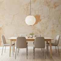 Papier peint panoramique effet pierre de marbre crème naturel