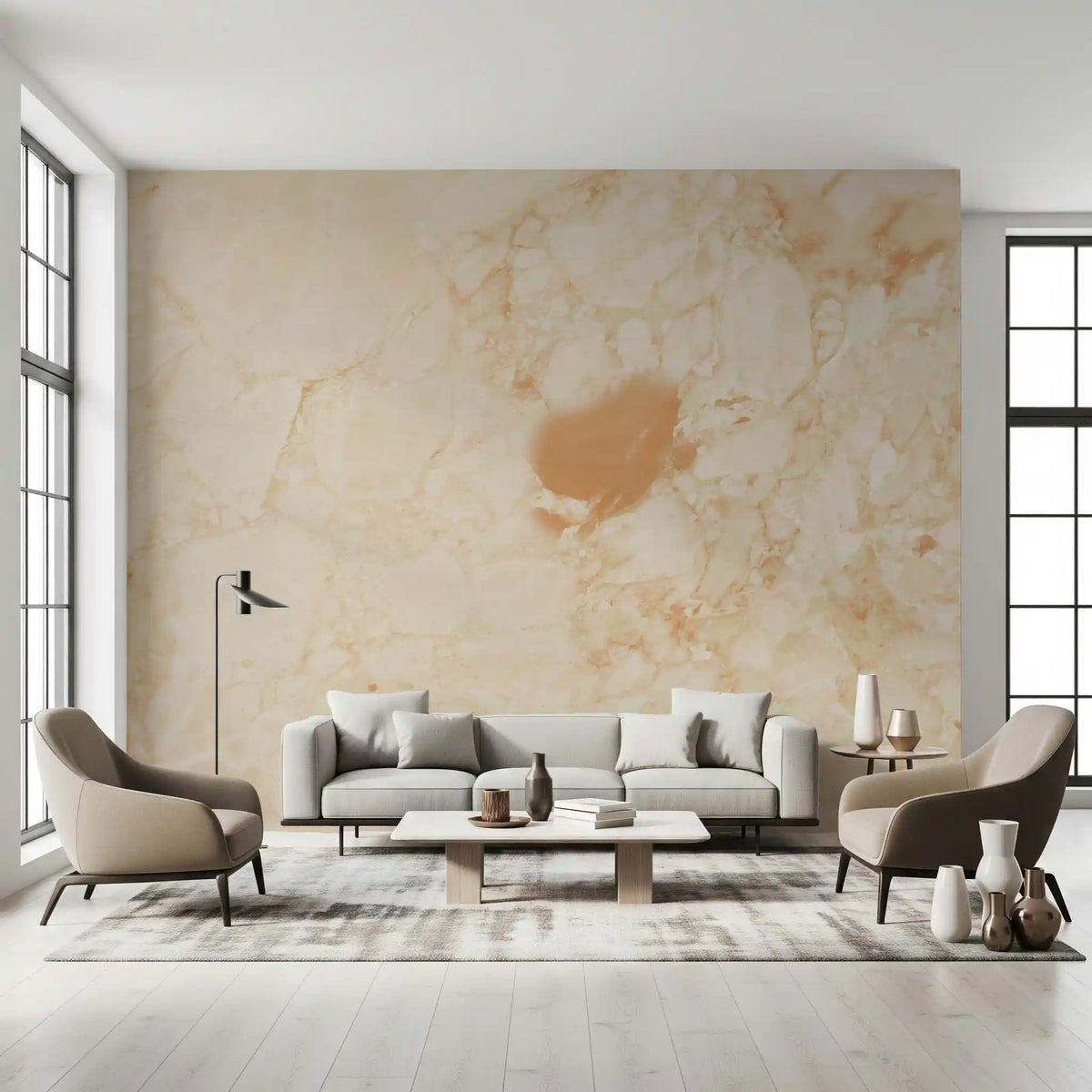 Wandbild mit natürlicher Creme-Marmor-Steinstruktur