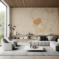 Papier peint panoramique effet pierre de marbre crème naturel