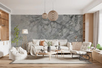 Fresque murale en dalle de marbre gris froid