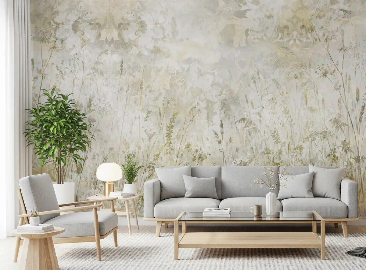 Botanisches Damast-Wildblumenwiesen-Wandbild Wandbild Wandbild