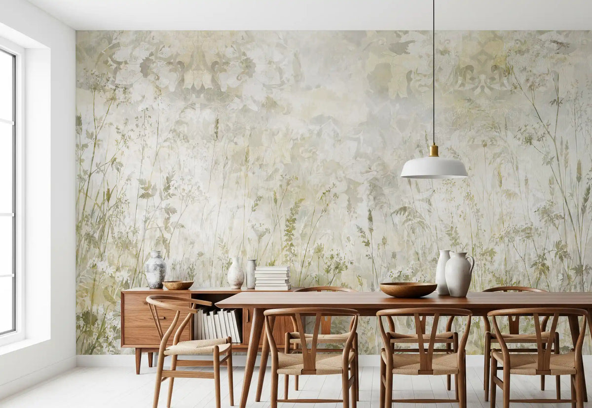 Botanisches Damast-Wildblumenwiesen-Wandbild Wandbild Wandbild