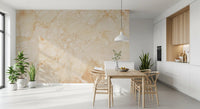 Wanddecoratie met crèmekleurige breccia-marmerstructuur