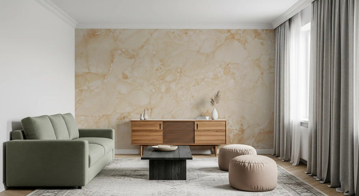 Wanddecoratie met crèmekleurige breccia-marmerstructuur