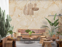 Wanddecoratie met crèmekleurige breccia-marmerstructuur