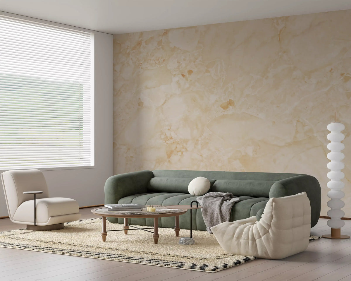 Wandbild mit cremefarbener Steinoberfläche und Struktur