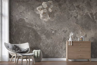 Papier peint panoramique à texture de marbre gris orageux