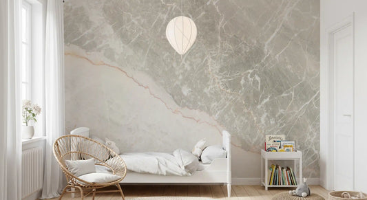 Wandbild mit sanfter grauer Marmoraderung