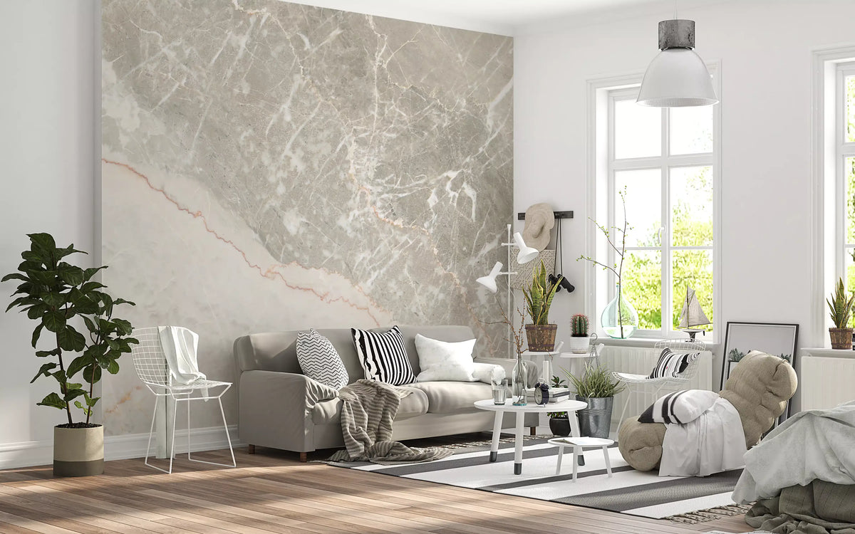 Wandbild mit sanfter grauer Marmoraderung
