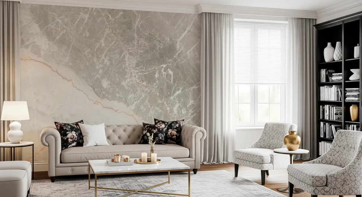 Wandbild mit sanfter grauer Marmoraderung