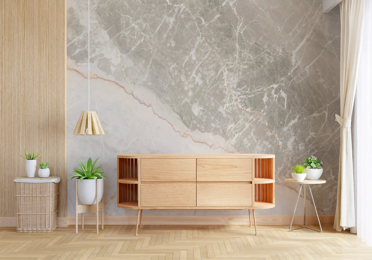 Wandbild mit sanfter grauer Marmoraderung