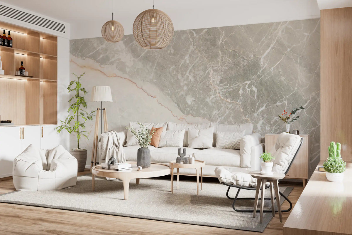 Wandbild mit sanfter grauer Marmoraderung