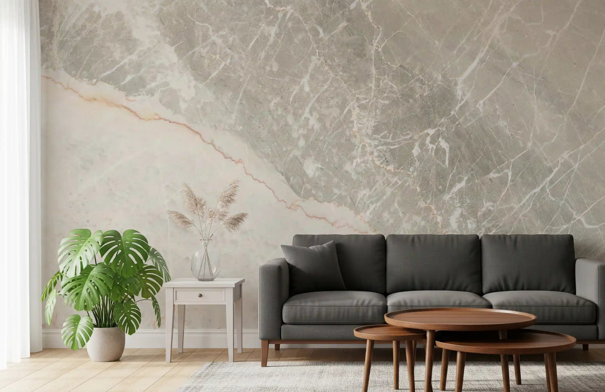 Wandbild mit sanfter grauer Marmoraderung
