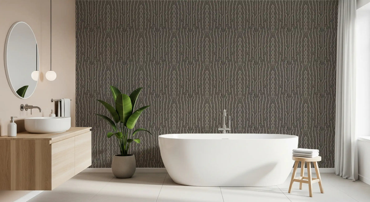 Carta da parati con texture a onde lineari monocromatiche⁠