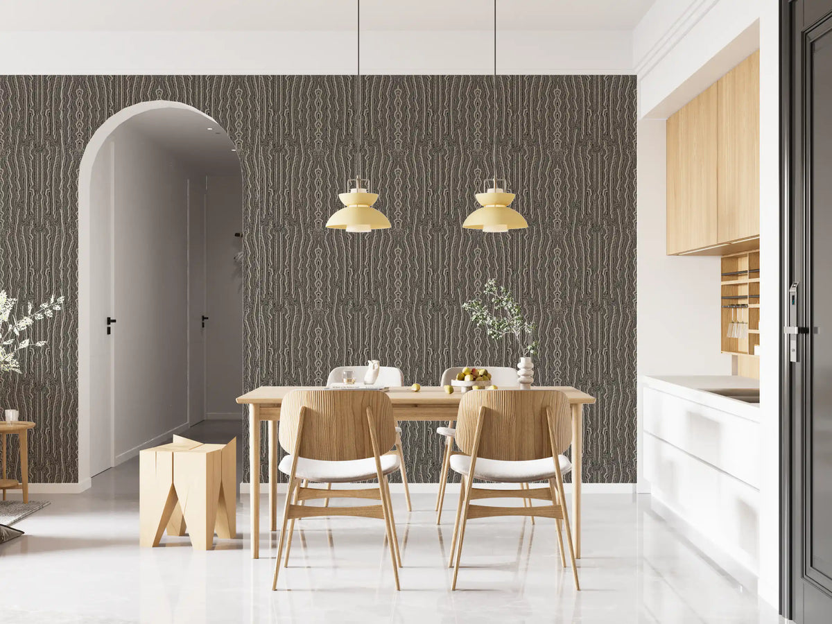 Carta da parati con texture a onde lineari monocromatiche⁠