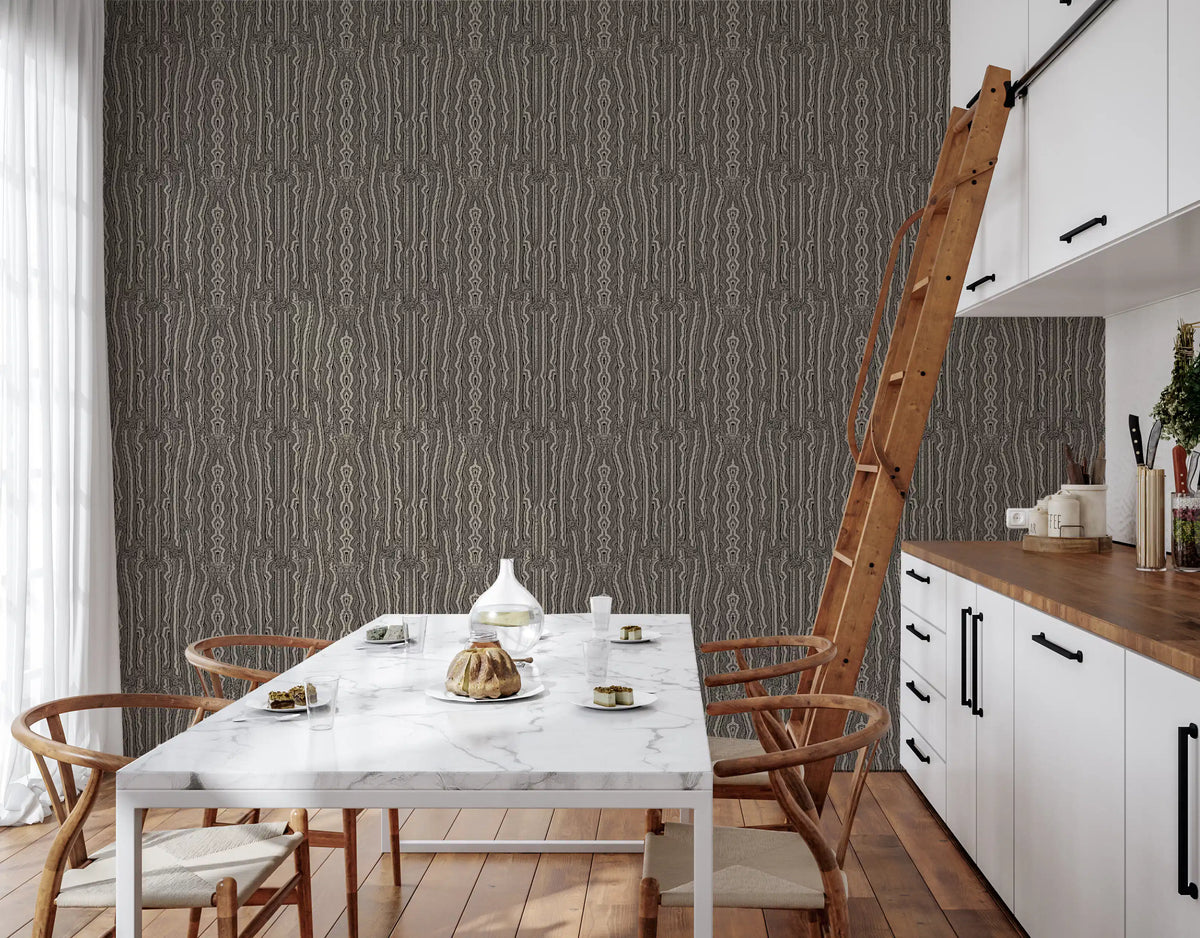 Carta da parati con texture a onde lineari monocromatiche⁠