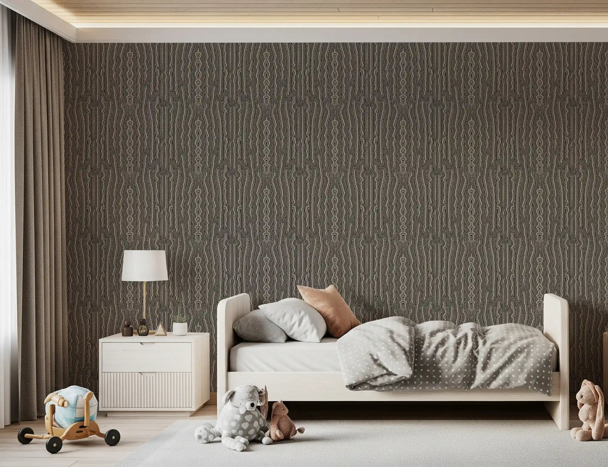 Carta da parati con texture a onde lineari monocromatiche⁠