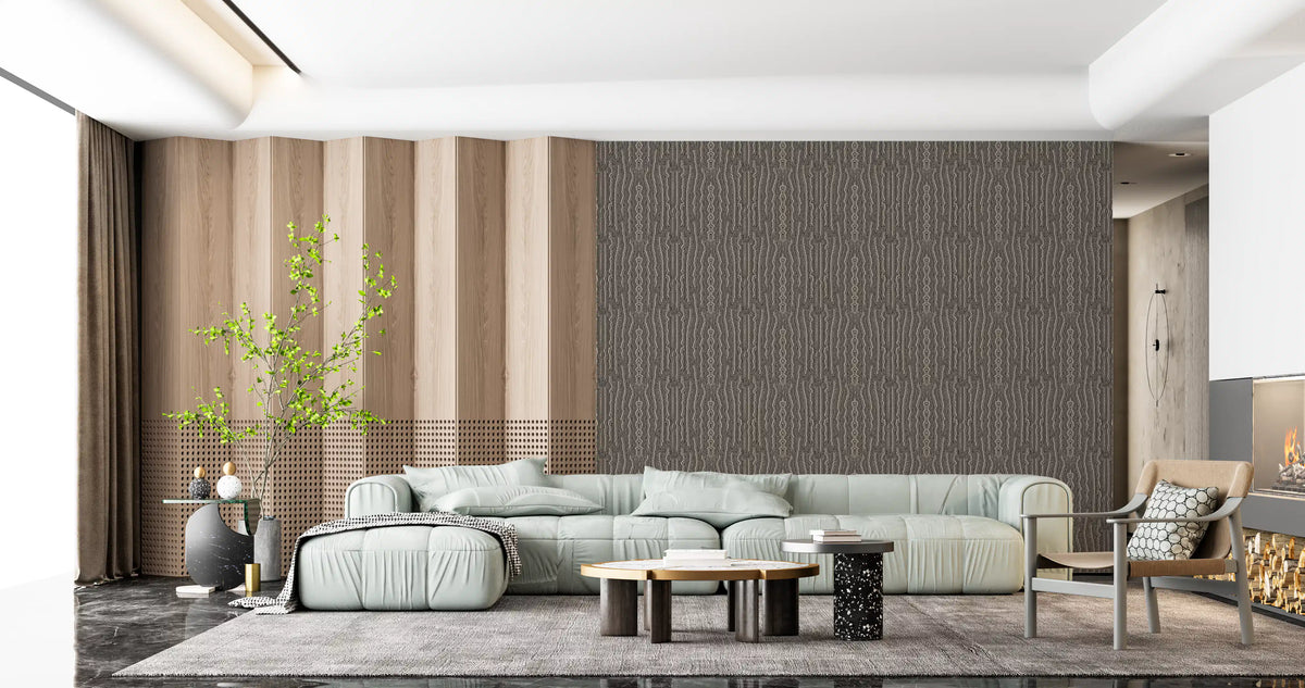 Carta da parati con texture a onde lineari monocromatiche⁠