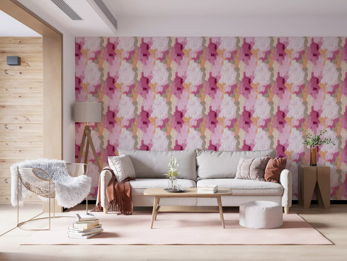 Tapet med moderne lag af blush- og rosafarvet maling