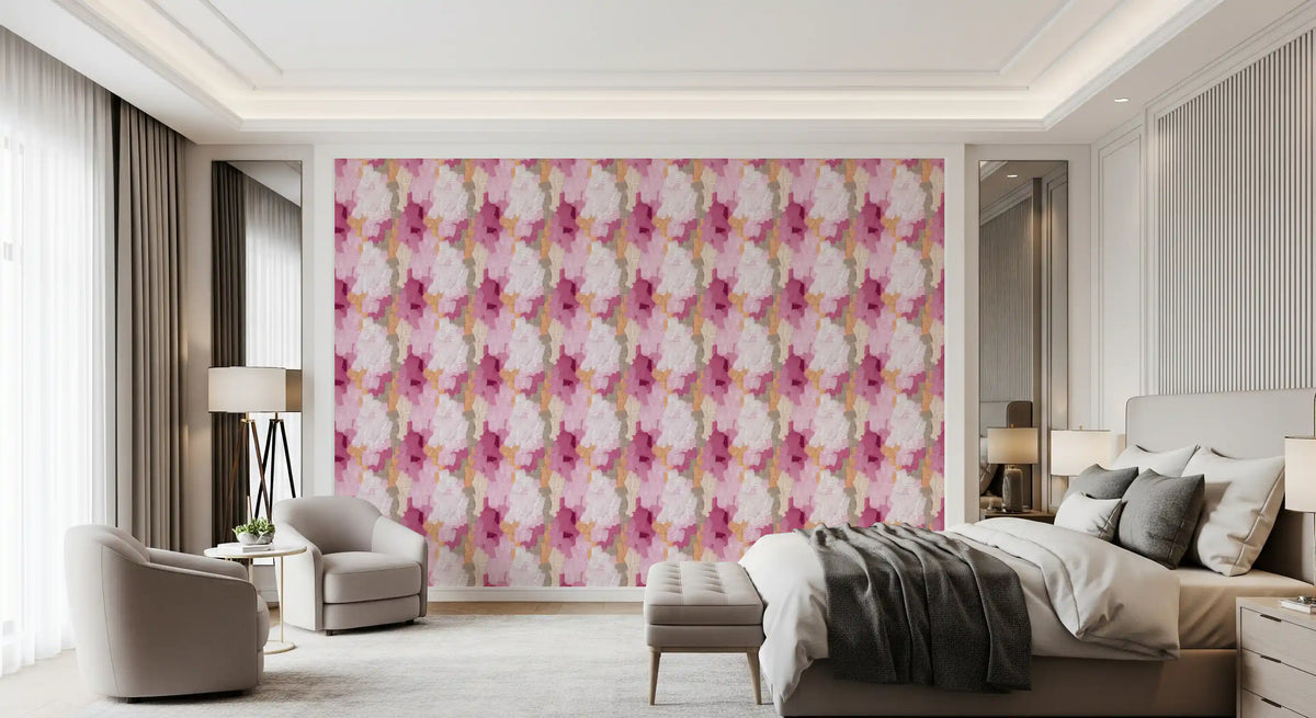 Tapet med moderne lag af blush- og rosafarvet maling