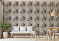 Papel de parede com pinceladas em camadas em tons neutros de impasto⁠