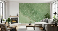 Wandmuurschildering met groen marmeroppervlak