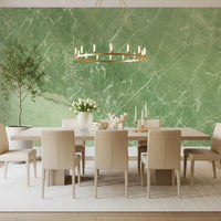 Wandmuurschildering met groen marmeroppervlak