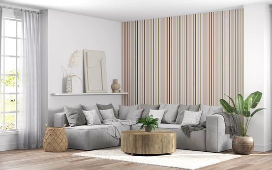 Tapete mit modernem linearem Rhythmus in neutralen Farbtönen⁠
