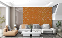 Burnt Orange Abstract Shapes Wallpaper Mid Century Wallpaper⁠