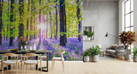 Wandbild „Frühlingshafte violette Waldlandschaft“