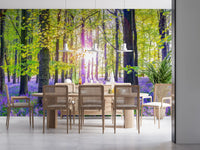 Wandbild „Frühlingshafte violette Waldlandschaft“