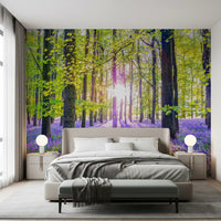 Wandbild „Frühlingshafte violette Waldlandschaft“