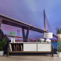 Papier peint panoramique architectural au crépuscule du pont du Forth