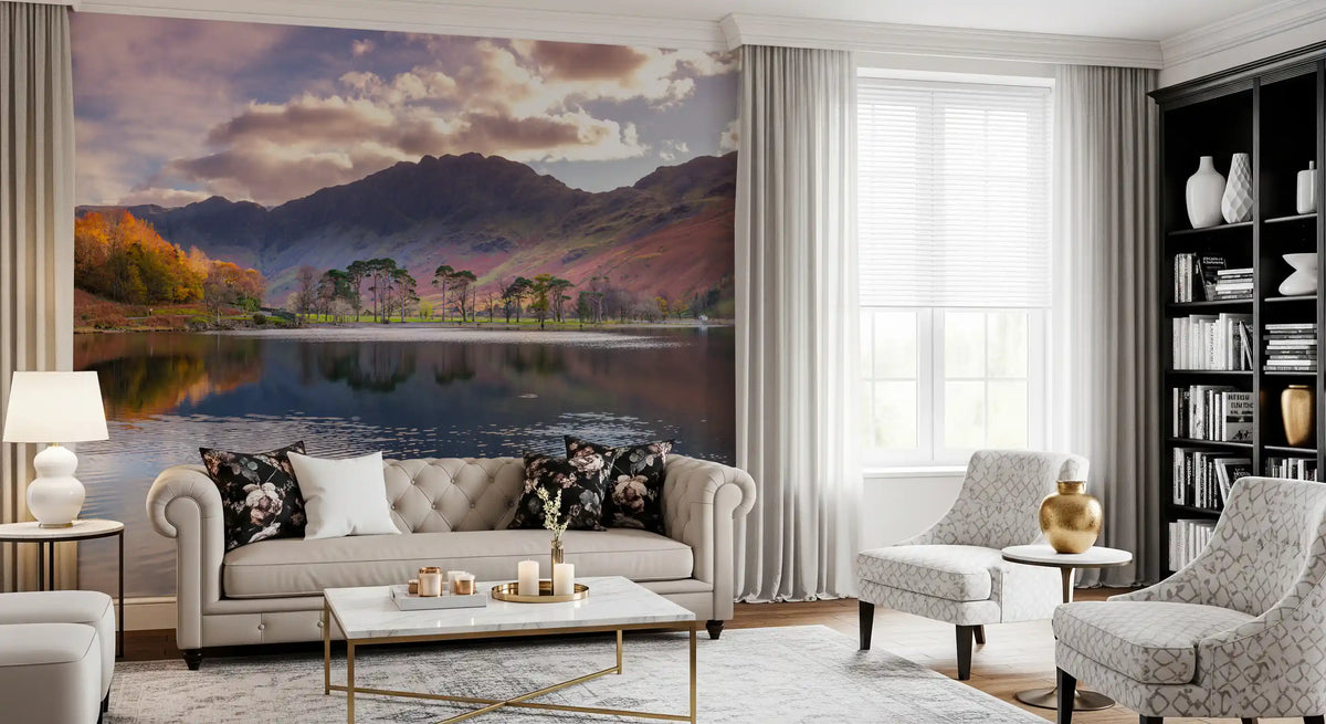 Wandbild mit stillen Spiegelungen im Hochland