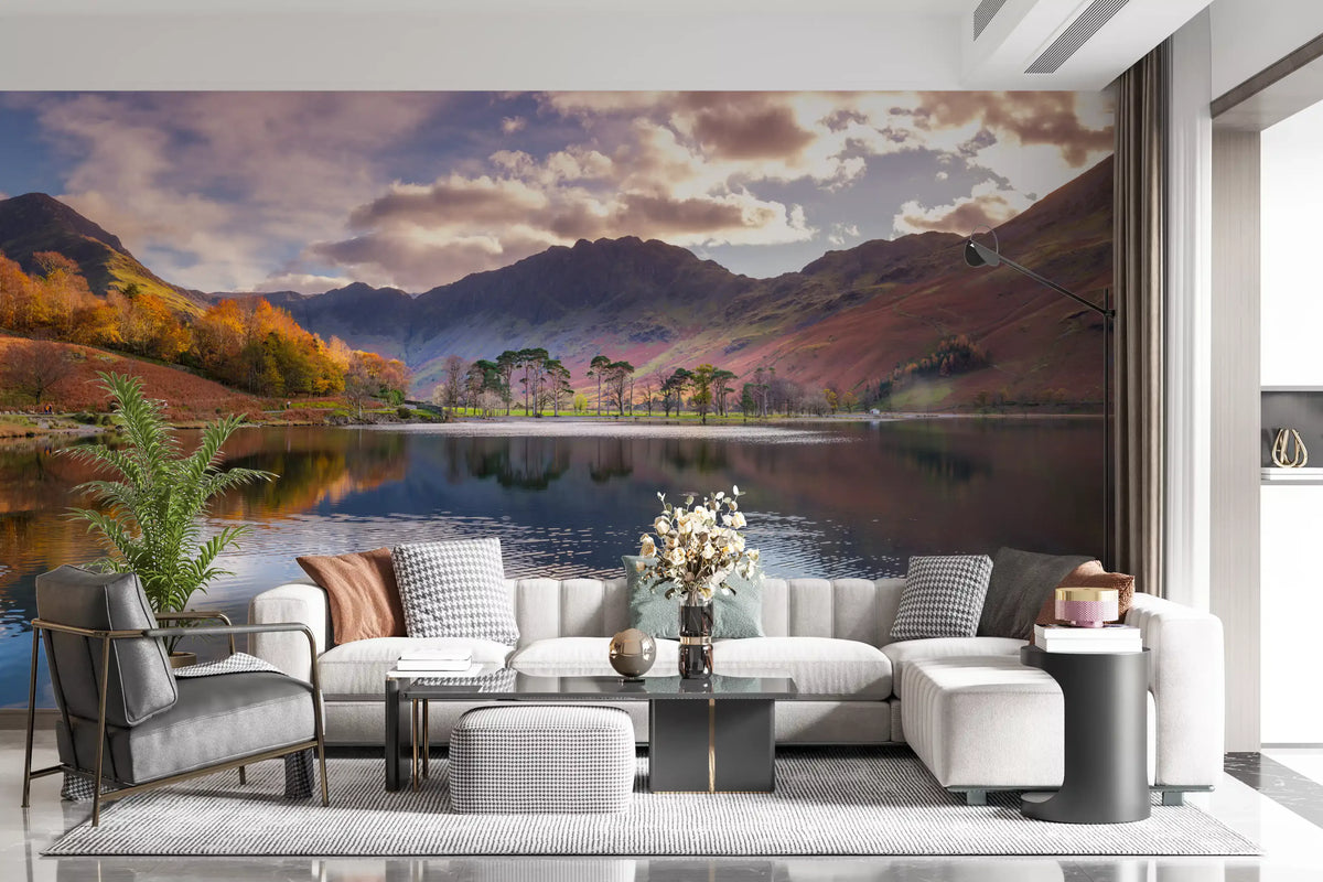 Wandbild mit stillen Spiegelungen im Hochland