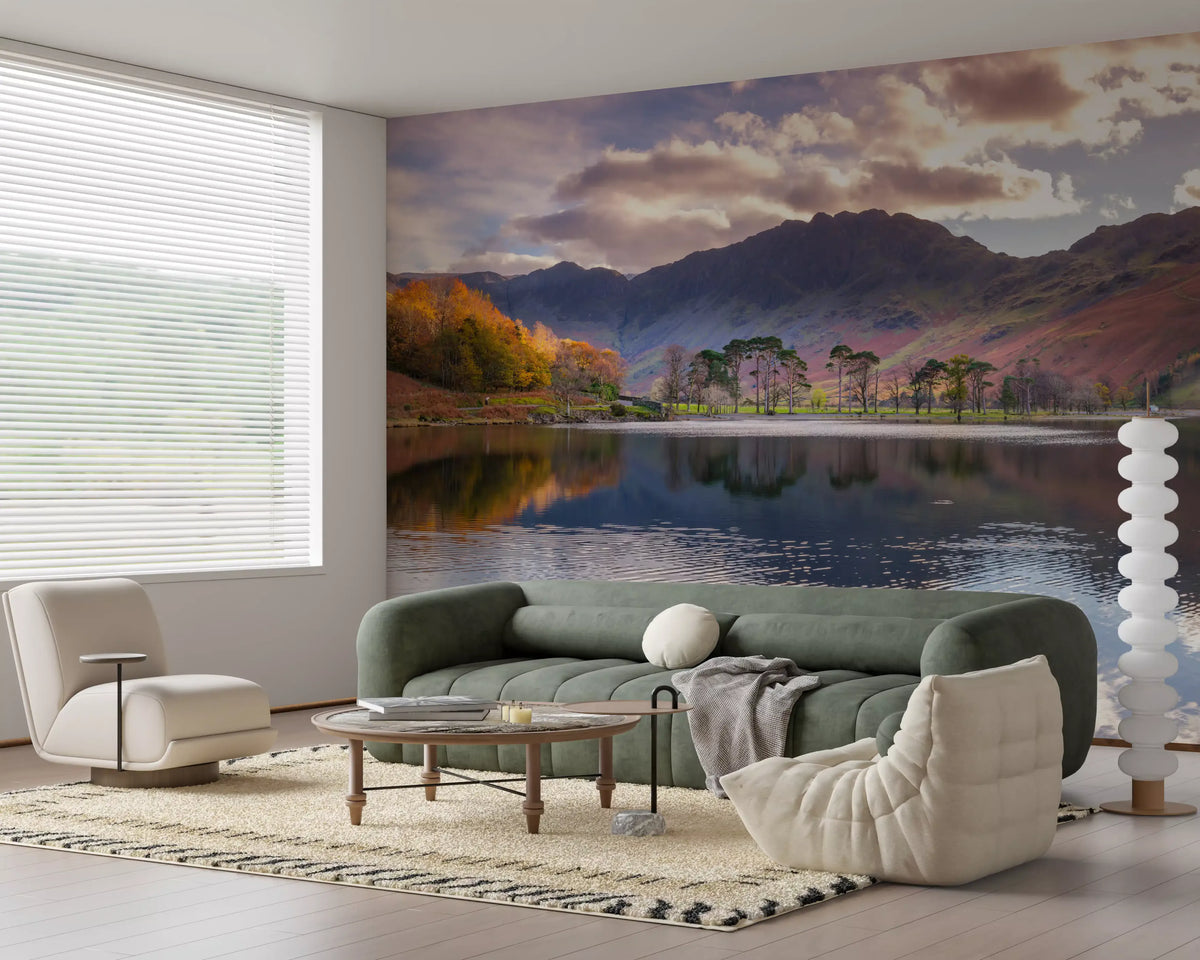 Wandbild mit stillen Spiegelungen im Hochland