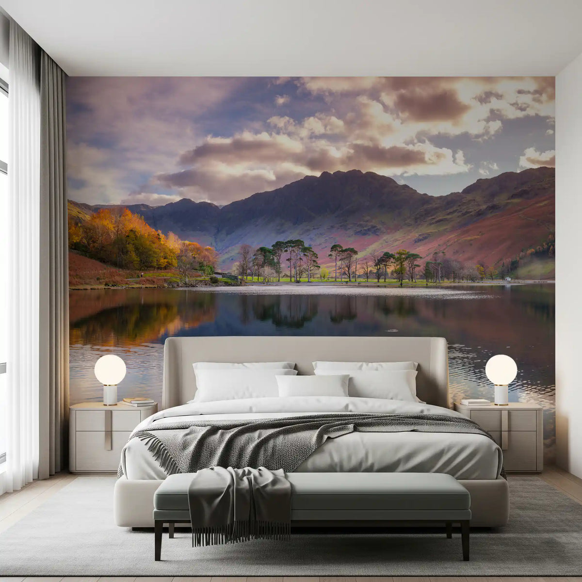 Wandbild mit stillen Spiegelungen im Hochland