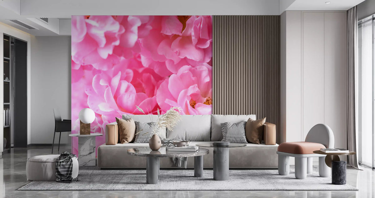 バラの花びらをマクロ撮影した抽象的な壁画