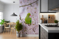 Wandbild mit floralem Vogelparadies