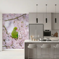 Wandbild mit floralem Vogelparadies