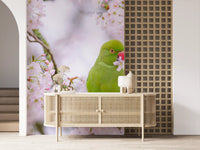 Wandbild mit floralem Vogelparadies