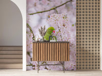 Wandbild mit floralem Vogelparadies