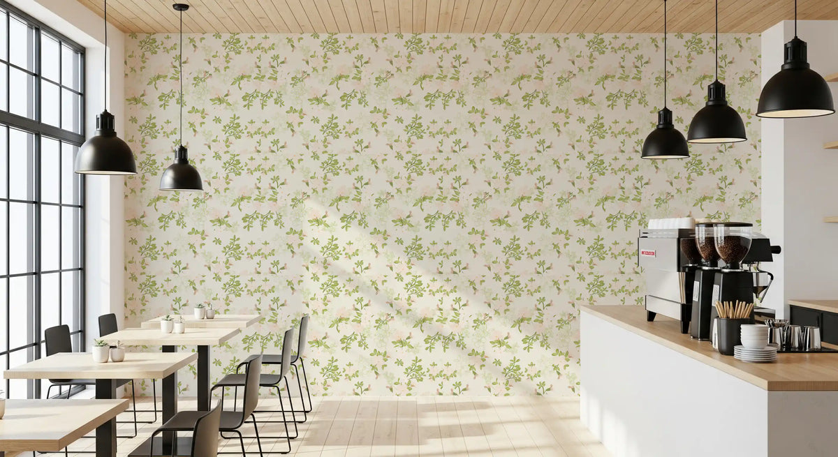 Soft Blush Petal Meadow Wallpaper⁠