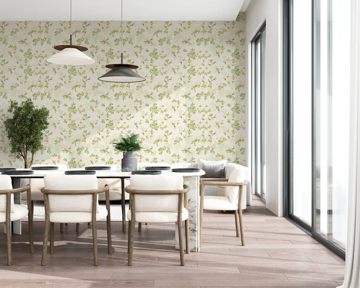Soft Blush Petal Meadow Wallpaper⁠