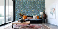 Carta da parati William Morris con fiori di ciliegio blu