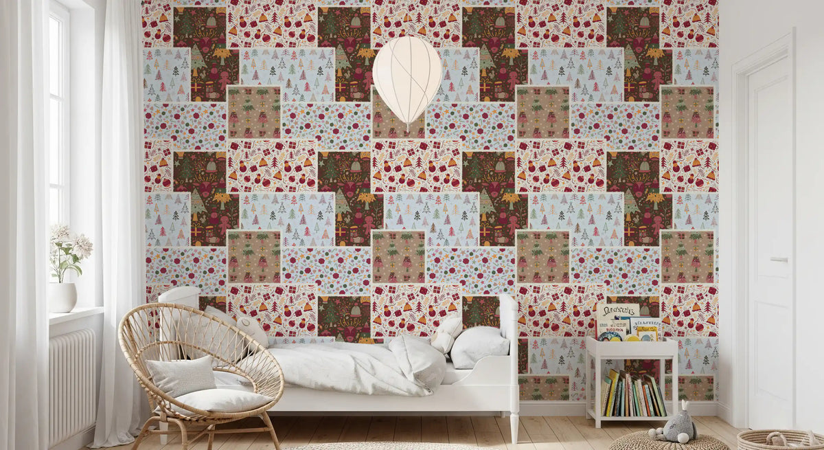 Papier peint Patch de Noël champêtre⁠