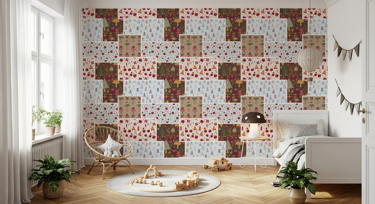 Papier peint Patch de Noël champêtre⁠