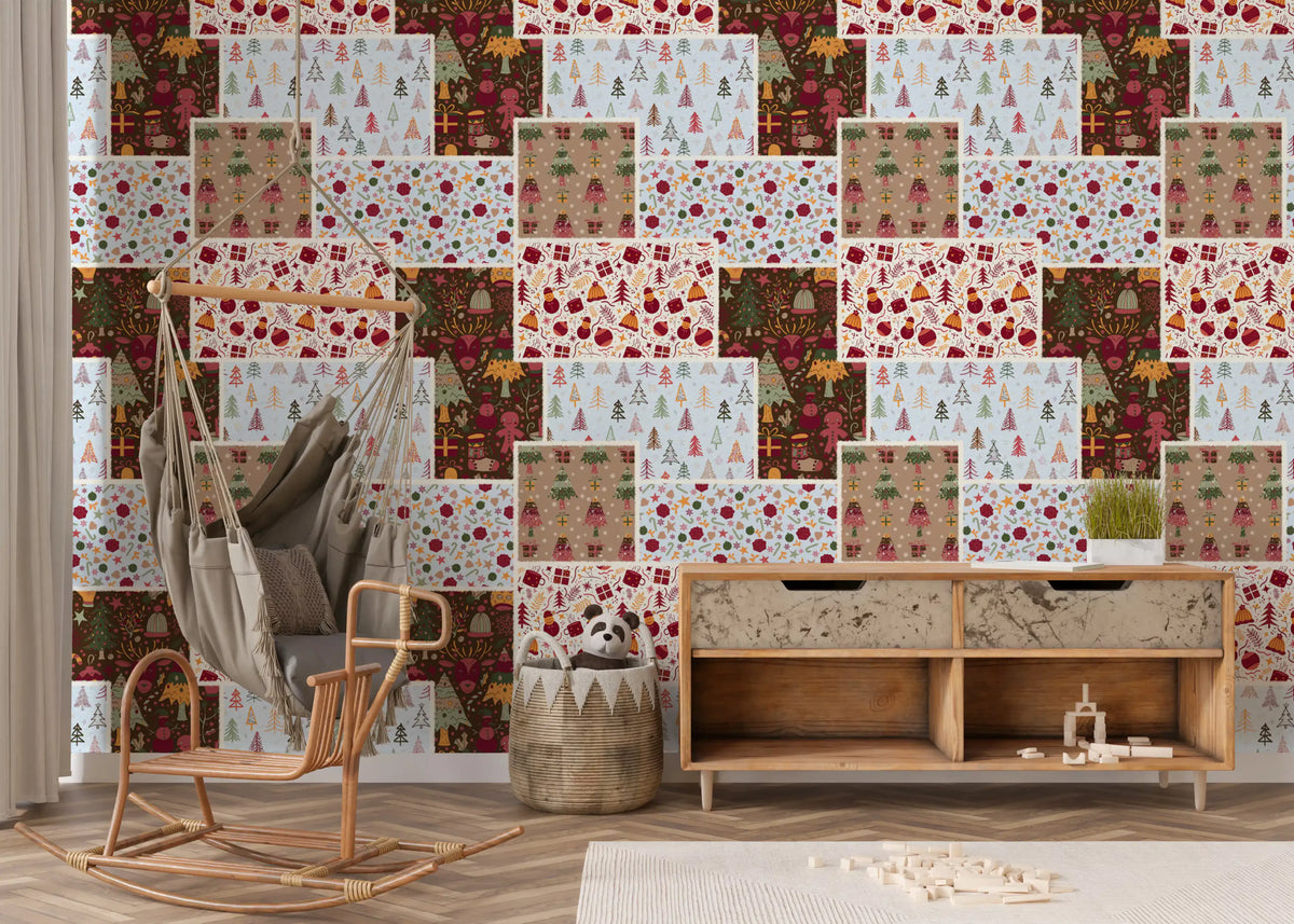Papier peint Patch de Noël champêtre⁠
