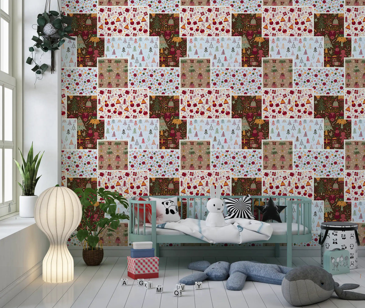 Papier peint Patch de Noël champêtre⁠