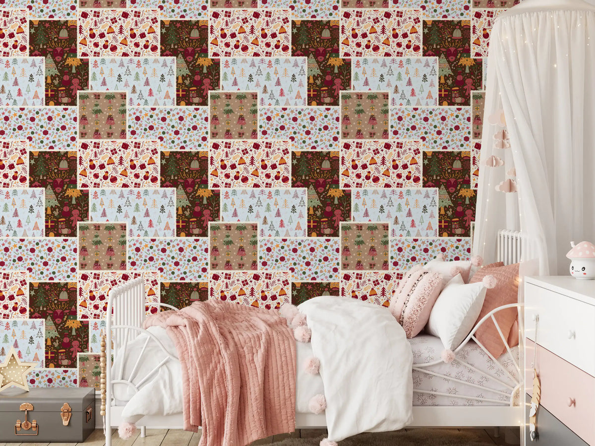 Papier peint Patch de Noël champêtre⁠